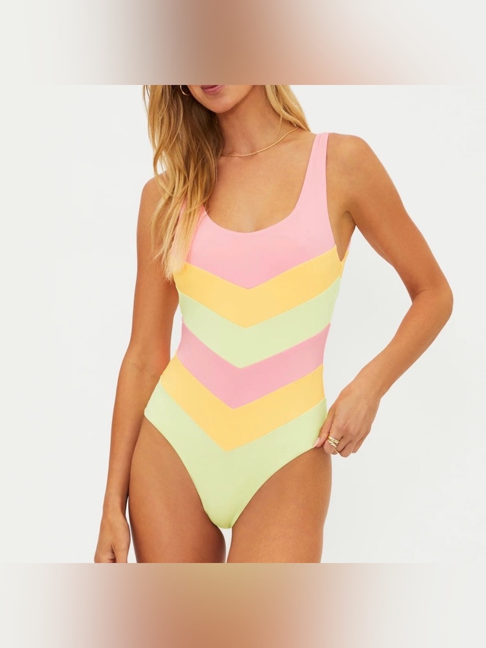 Beach Riot Cinthia One Piece Sorbet Chevron Size Small 💫